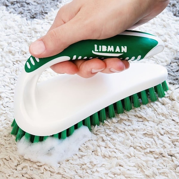 Libman Power Scrub Brush, 1 in L Trim, PET, Green, 2-1/2 in W Brush, 6.37 in OAL, Green/White - 57