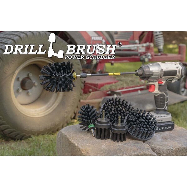 Drill Brush Power Scrubber By Useful Products 5 in W 7 in L Brush, Black - K-542OMS-2L-7X-QC-DB