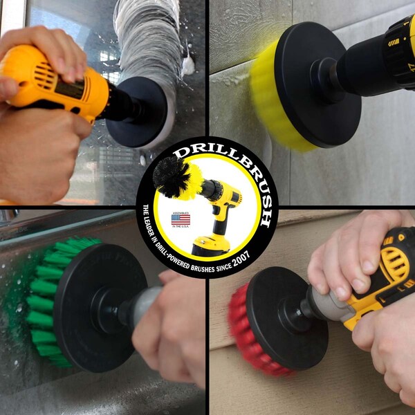 Drill Brush Power Scrubber By Useful Products 7 in W 5 in L Brush, Variety - 4IN-S-GRWY-QC-DB