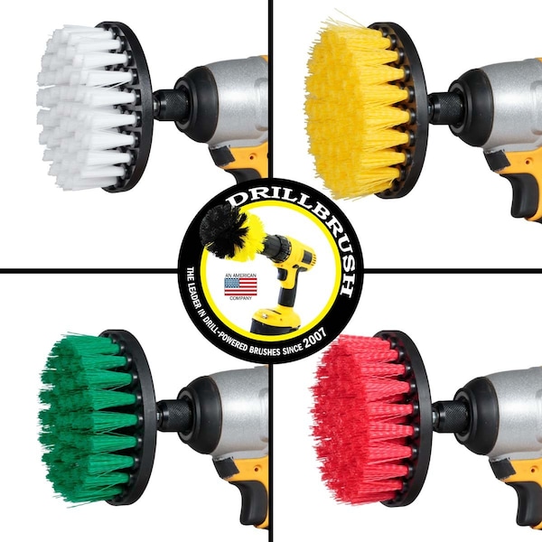 Drill Brush Power Scrubber By Useful Products 7 in W 5 in L Brush, Variety - 4IN-S-GRWY-QC-DB