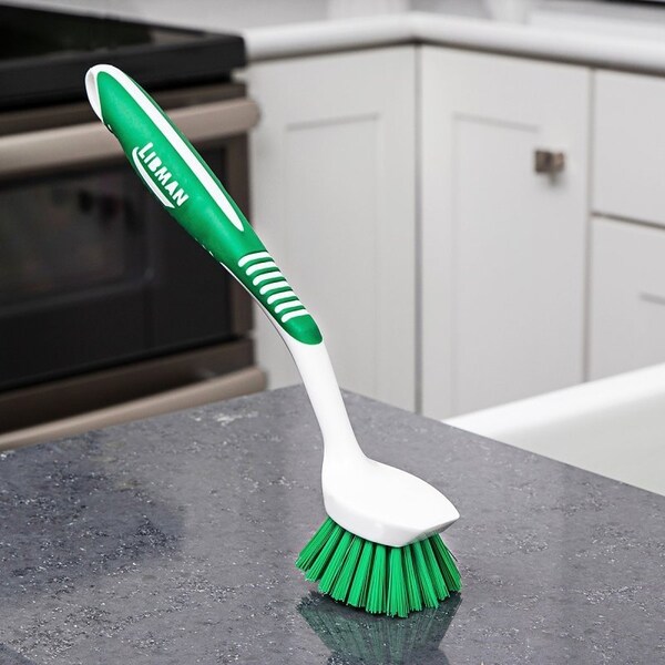 Libman Kitchen Brush, 7/8 in L Trim, 2 in W Brush, Polymer Bristle, 10.13 in L, Santoprene Handle - 45