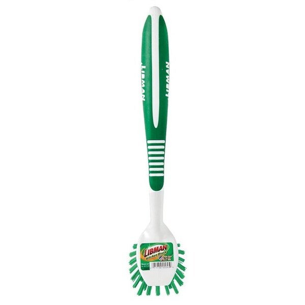Libman Kitchen Brush, 7/8 in L Trim, 2 in W Brush, Polymer Bristle, 10.13 in L, Santoprene Handle - 45