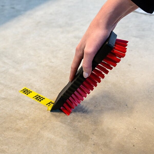 Libman Heavy-Duty Scrub Brush, 1-1/8 in L Trim, PET, Red, 9 in W Brush, 9-1/2 in OAL - 513