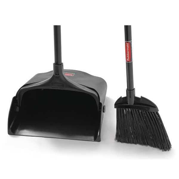 Rubbermaid Commercial Lobby Broom and Open Dust Pan Set, 28 in Length, Sweep Face 7 7/8 in, 5 in trim - 59JM15