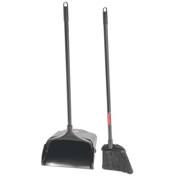 Rubbermaid Commercial Lobby Broom and Open Dust Pan Set, 28 in Length, Sweep Face 7 7/8 in, 5 in trim - 59JM15