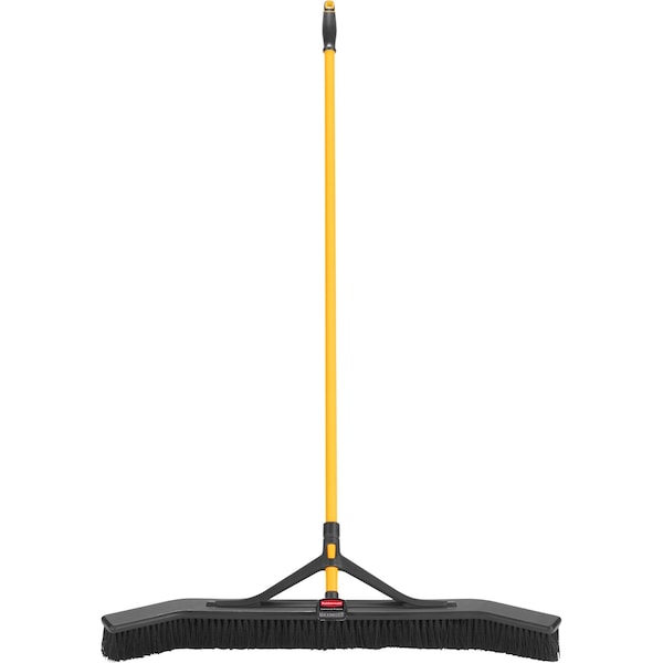 Rubbermaid Commercial 36 in Sweep Face Push Broom, Medium, Synthetic, Black - 2018728