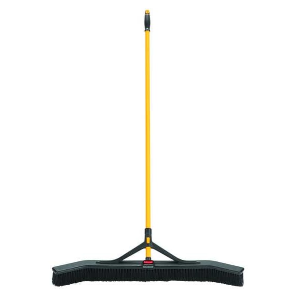Rubbermaid Commercial 36 in Sweep Face Push Broom, Medium, Synthetic, Black - 2018728