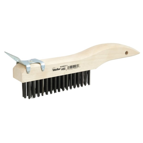 Weiler Wire Scratch Brush w/Scraper, .012 Carbon Steel Fill, 4 x 16 - 44065