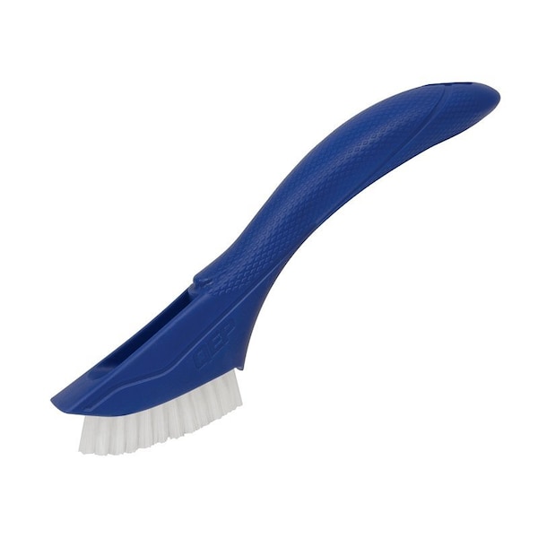 Qep Grout and Tile Brush, 3/4 in L Trim, Nylon Bristle, Blue Handle - 20842