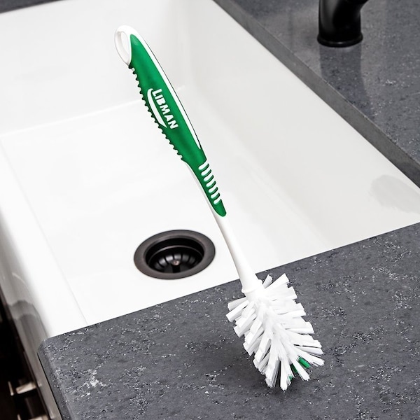 Libman Bottle Brush, 12 in L x 2.3 in W Trim, Ergonomic-Grip Handle - 1352