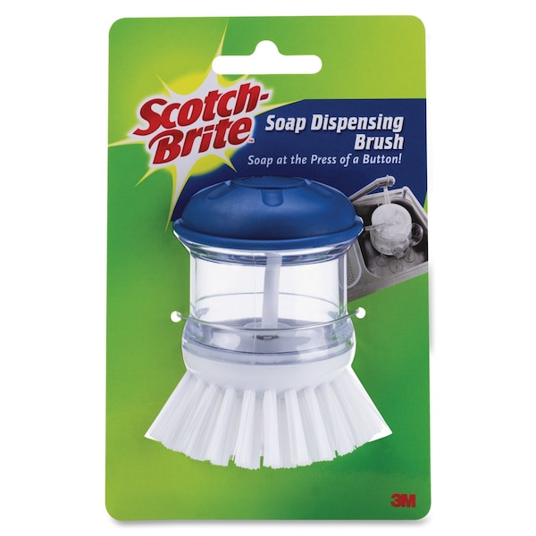 3M Scotch-Brite 4 in. W Medium Bristle Plastic Handle Soap Dispenser Dish Brush - 495