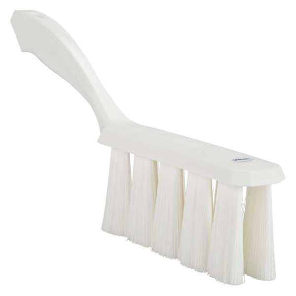 Vikan 1 1/2 in W Bench Brush, Soft, 7 in L Handle, 6 1/2 in L Brush, White, Plastic, 13 in L Overall - 45815