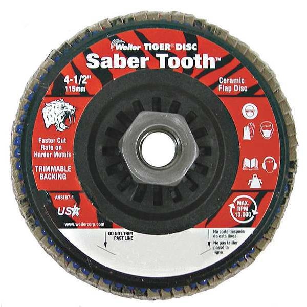 Weiler Arbor Mount Flap Disc, 4-1/2in, 60, Med. - 98147
Disco de láminas de montaje en arbor Weiler, 4-1/2in, 60, Med. - 98147