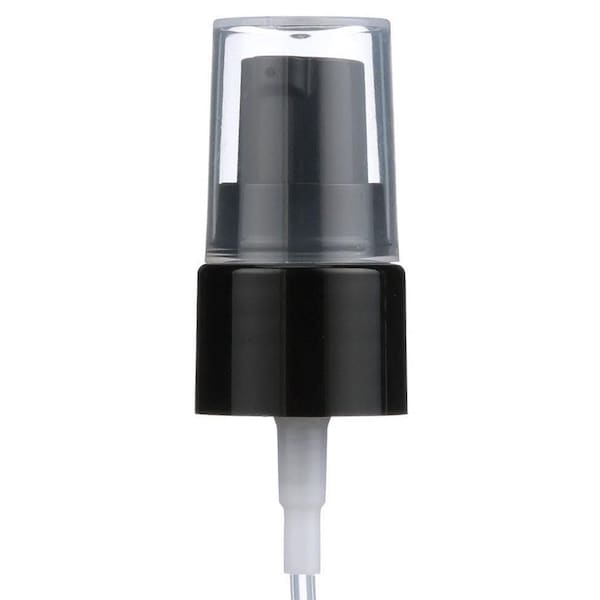 Tricorbraun 20-410 P/P Lotion Pump Black Clear Hood, 4 Inch Dip Tube Treatment - 600257