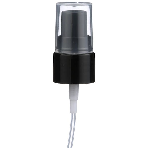 Tricorbraun 20-410 P/P Lotion Pump Black Clear Hood, 4 Inch Dip Tube Treatment - 600257