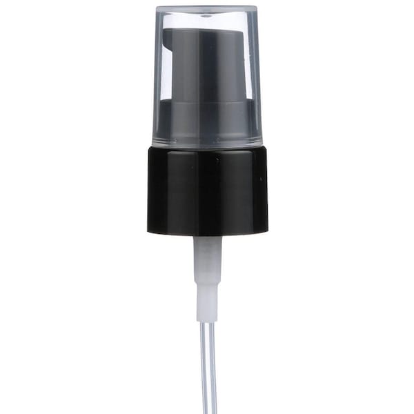 Tricorbraun 20-410 P/P Lotion Pump Black Clear Hood, 4 Inch Dip Tube Treatment - 600257