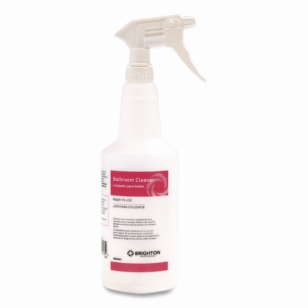 Brighton Professional Trigger Spray Bottle for Portion Packet Bathroom Cleaners, 32 oz, White/Pink - BPR28381-CC