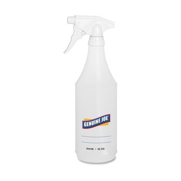 Genuine Joe Genuine Joe Plastic Spray Bottle, w/Trigger, Adjustable, 32 oz., CL, 24PK - GJO10449CT