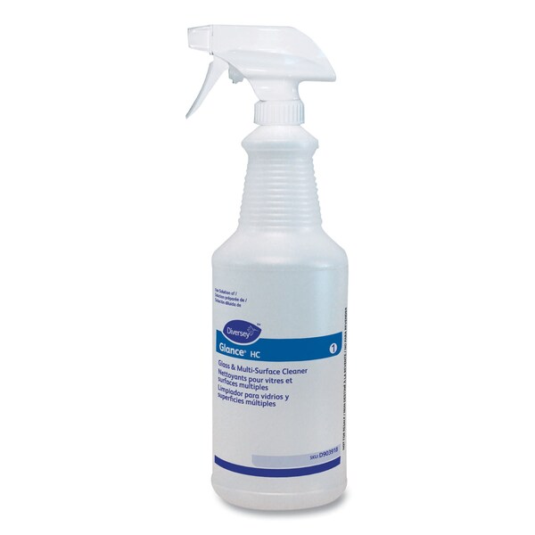 Diversey Glance HC Glass and Multi-Surface Cleaner Empty Bottle, 32 oz, Clear - D1231138/D90391