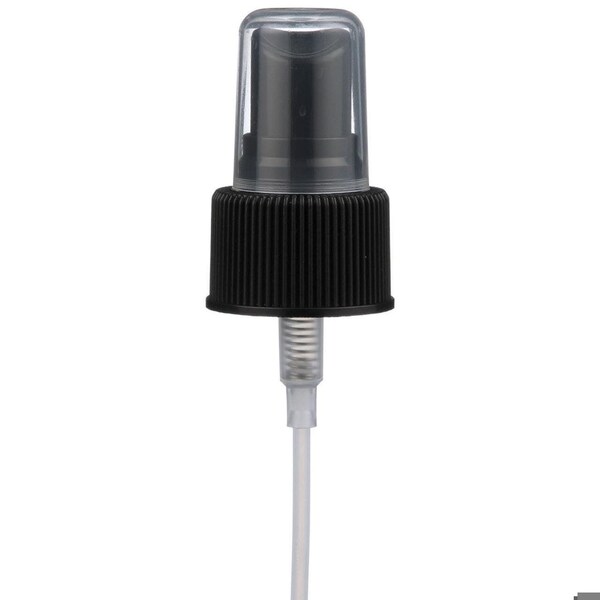 Tricorbraun 24-410 P/P Fine Mist Sprayer Black Fine Ribbed Closure Clear Hood .16Cc , 7.6875 Inch Dip Tube - 600028