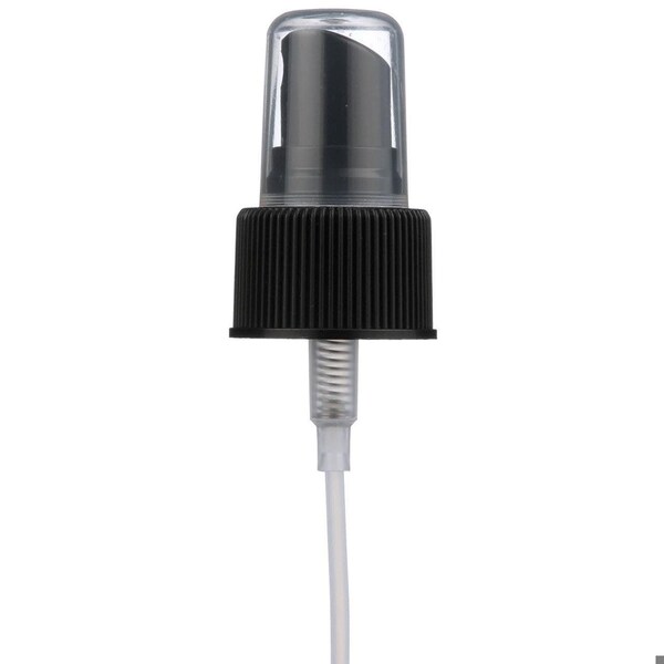 Tricorbraun 24-410 P/P Fine Mist Sprayer Black Fine Ribbed Closure Clear Hood .16Cc , 7.6875 Inch Dip Tube - 600028