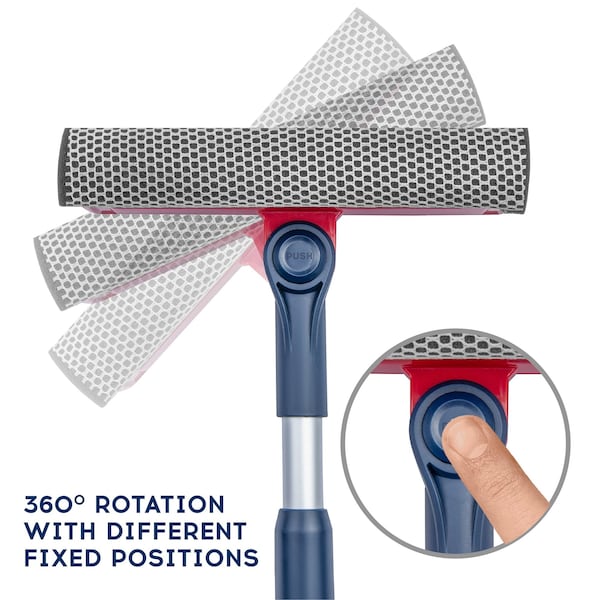 Dsv Standard Professional Window Squeegee, 2-in-1 Telescopic Window Cleaner, 12-PK - 87444-12