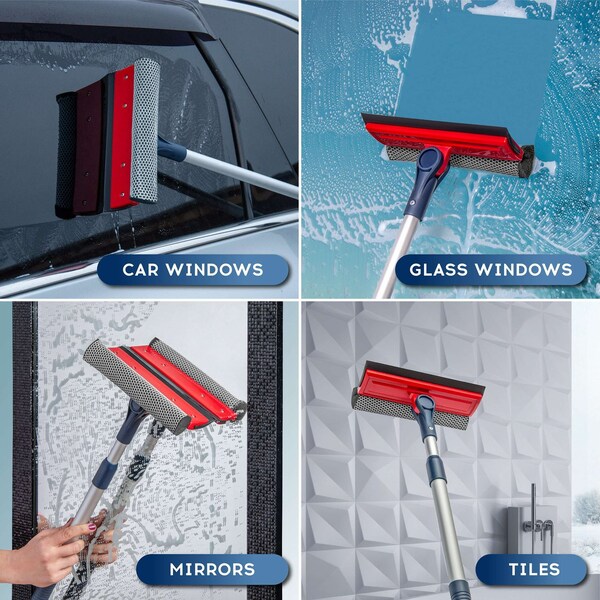Dsv Standard Professional Window Squeegee, 2-in-1 Telescopic Window Cleaner, 12-PK - 87444-12