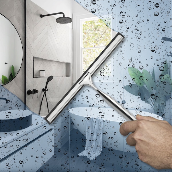 Dsv Standard Shower Squeegee for Glass Doors, 10in Window Cleaner, 12-PK - 87552-12