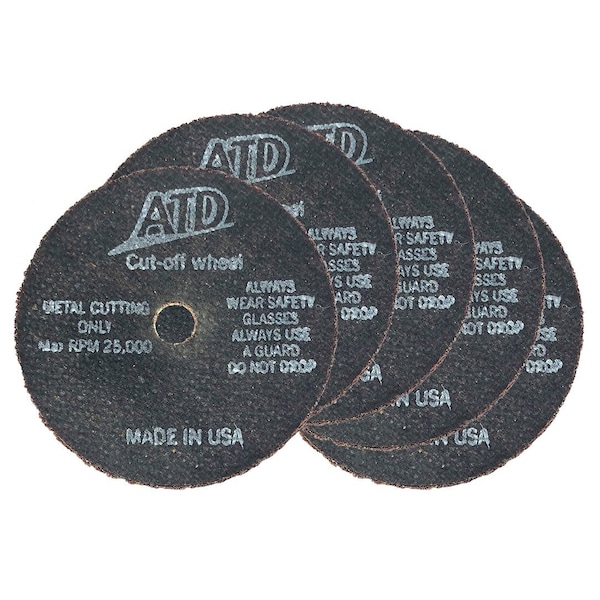 Disco de corte de 1/16 de pulgada x 3 pulgadas, paquete de 5 - 8289 de Atd Tools