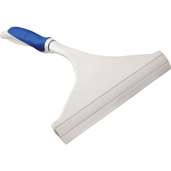 Simple Spaces Window Squeegee, 9-3/8 in Blade, Plastic Blade, Wide Blade, 10-1/4 in OAL, Blue/White - YB88143L