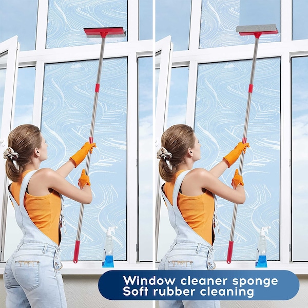 Dsv Standard Window Squeegee, 2-in-1 Window Cleaner w/ 55in Extension Poles - 87441