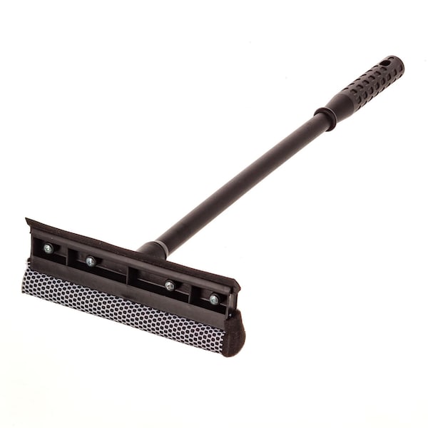 Unger Auto Squeegee, 8 in. Rubber Blade, 8 in. Mesh Scrubber, 21 in. Plastic Handle with Grip, Black, 20PK - UNGAUSQ0
