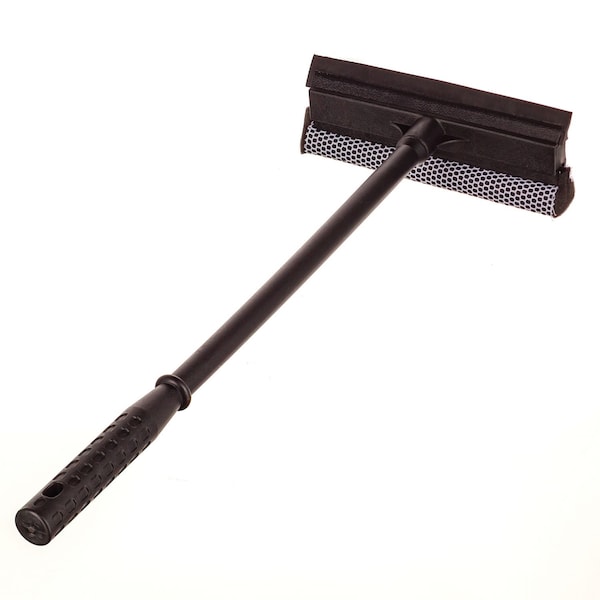 Unger Auto Squeegee, 8 in. Rubber Blade, 8 in. Mesh Scrubber, 21 in. Plastic Handle with Grip, Black, 20PK - UNGAUSQ0