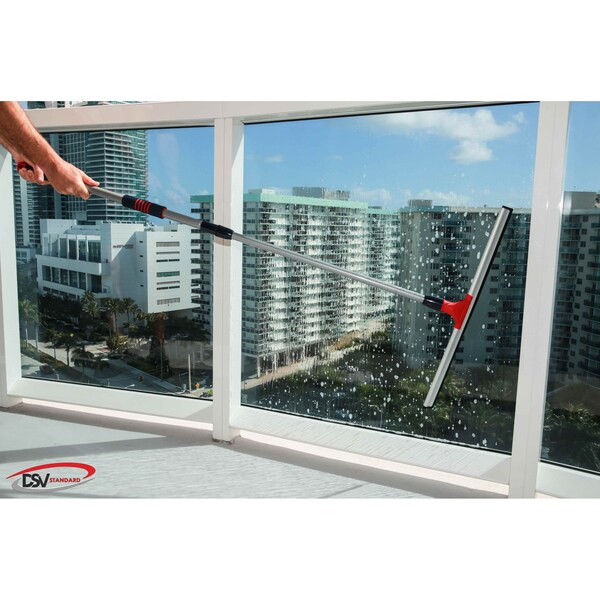 Dsv Standard Professional Telescopic Stainless Aluminum Floor Scrubber Squeegee - 87666