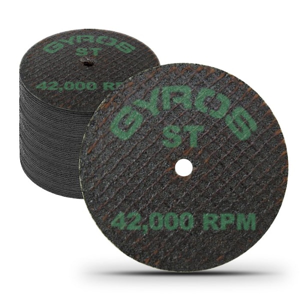 Disco de corte de resina reforzada doble Gyros ST 1.75" para materiales con alta resistencia, diámetro 1.75", paquete de 50 unidades - 11-41702/50