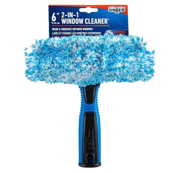 Unger Industrial Unger Professional 2-In-1 Window Cleaner, 6 in L Head, Plastic Head, 3.54 in L - 981600