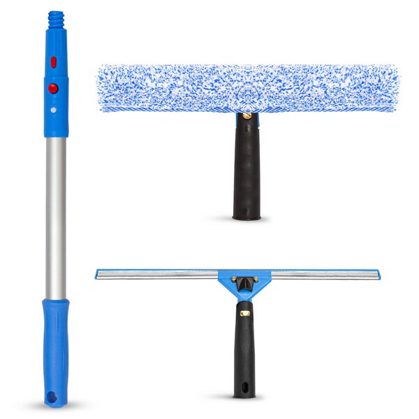 Gritt Commercial Pro Window Washing Kit with with 14 Squeegee, 14 Washer and 20 Pole - GRI138