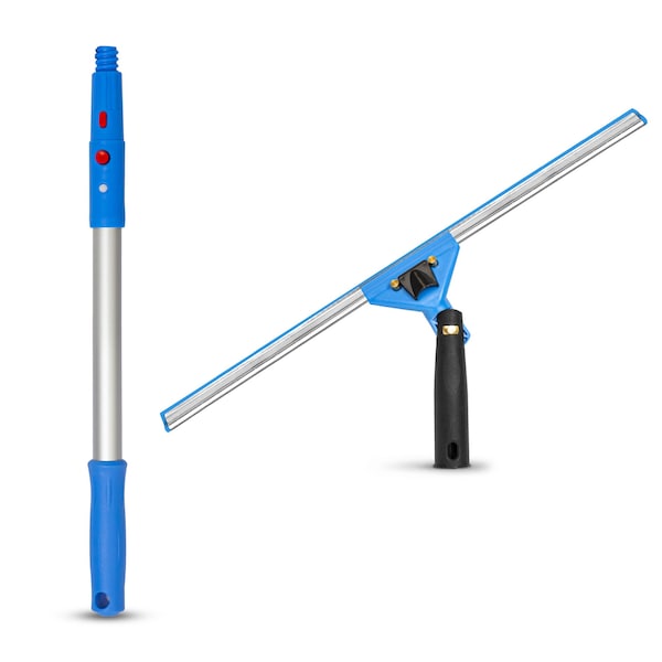 Gritt Commercial Window Washing Kit with 18 Swivel Window Squeegee and 20 Pole - GRI131-18