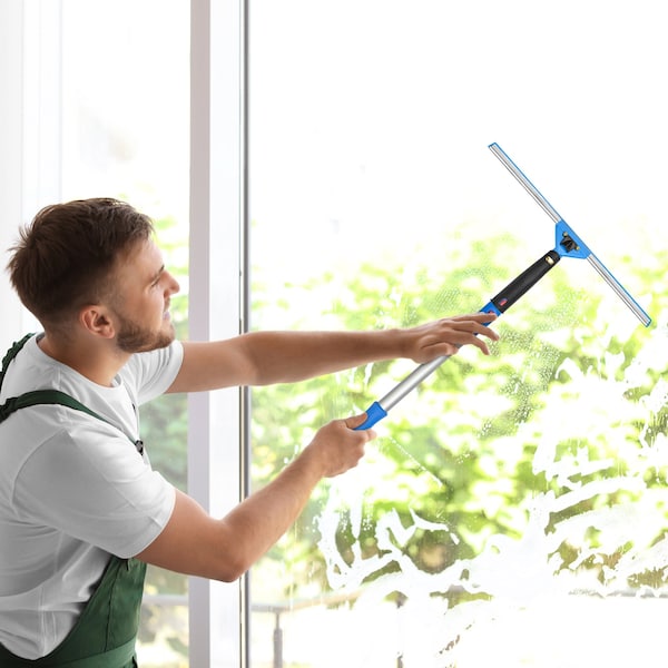 Gritt Commercial Window Washing Kit with 18 Swivel Window Squeegee and 20 Pole - GRI131-18