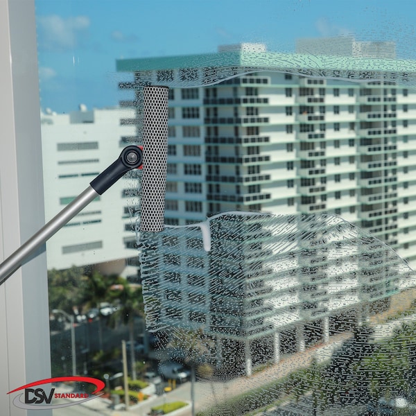 Dsv Standard Professional Window Squeegee, Long Handle, 2-in-1 Window Cleaner, 12-PK - 87444A-12