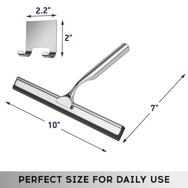 Dsv Standard Shower Squeegee for Glass Doors, 10in Window Cleaner - 87552