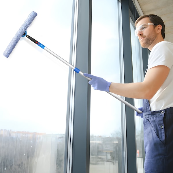 Gritt Commercial Pro Window Washing Kit with with 18 Squeegee, 18 Washer and 6' Telescopic Pole - GRI137-6F-18