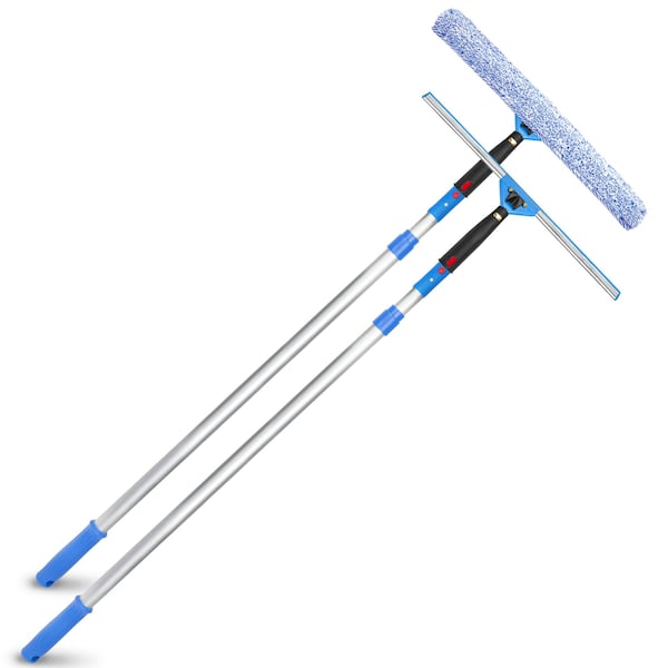 Gritt Commercial Pro Window Washing Kit with with 18 Squeegee, 18 Washer and 6' Telescopic Pole - GRI137-6F-18