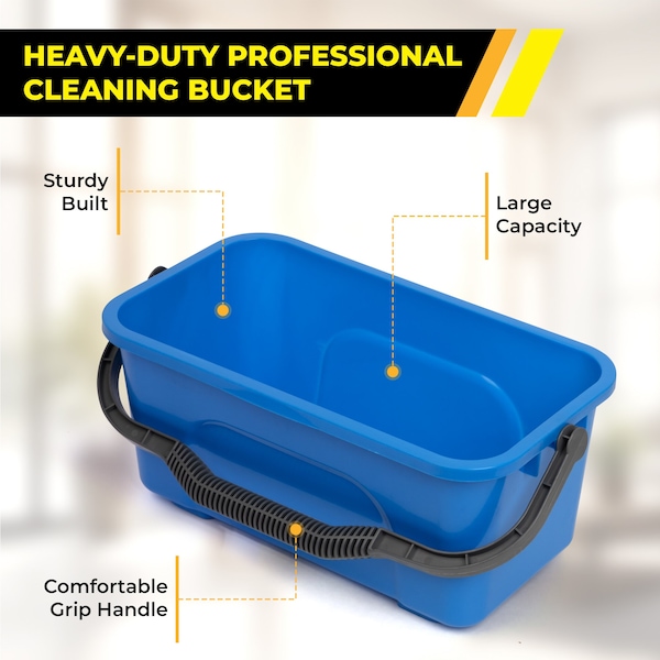 Gritt Commercial Pro Window Washing Kit with with 14 Squeegee, 14 Washer, 6' Telescopic Pole and 3 Gallon Bucket - GRI137B-6F-14