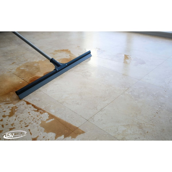 Dsv Standard Floor Squeegee, 51.5in Stainless Steel Handle, 30in Silicone Blade, Commercial, Industrial Cleaning - 87555