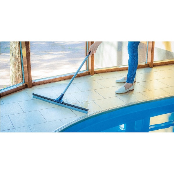 Dsv Standard Floor Squeegee, 51.5in Stainless Steel Handle, 30in Silicone Blade, Commercial, Industrial Cleaning - 87555