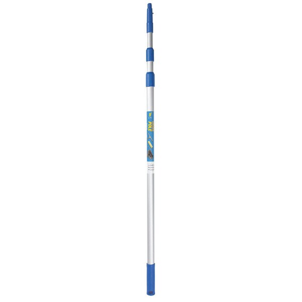 Ettore Ettore REA-C-H Telescoping 8 ft. L X 1 in. D Aluminum Extension Pole Silver/Blue - 43009