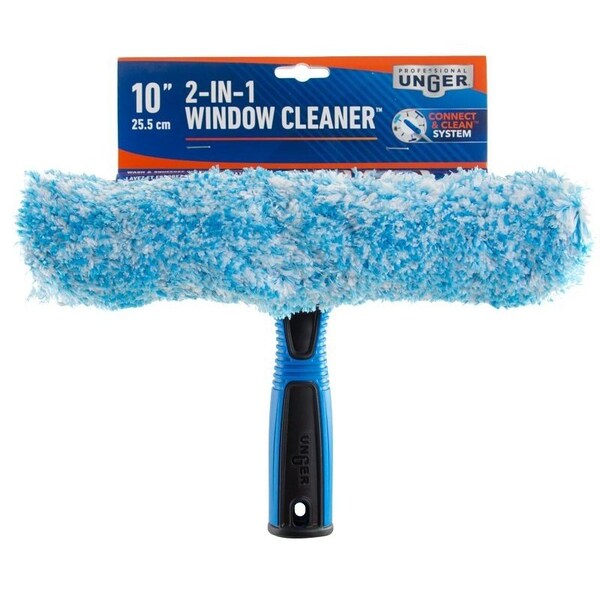 Unger Industrial Unger Professional 2-In-1 Window Cleaner, 10 in L Head, Plastic Head, 3.54 in L - 981620