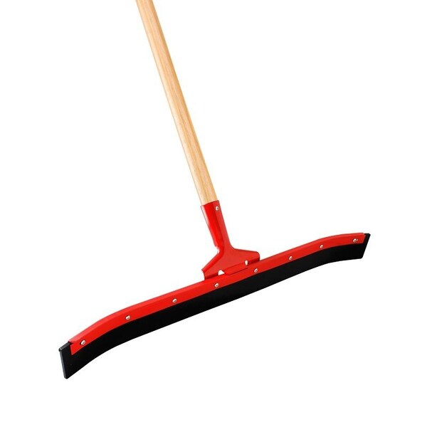 Libman Heavy-Duty Floor Squeegee with Handle, 24 in Blade, Curved Blade, Rubber Blade, Wood Handle, Black - 542