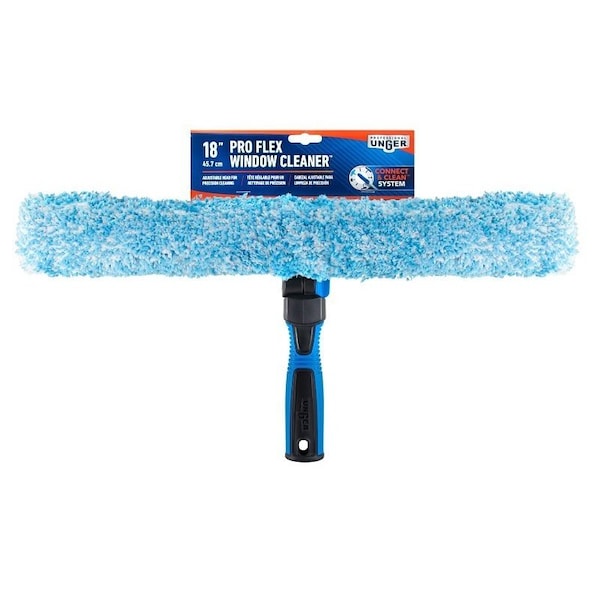 Unger Industrial Unger Professional 2-In-1 Window Cleaner, 18 in L Head, Plastic Head, 3.54 in L - 981660